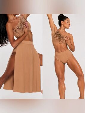 Kelle dance solo custom costume blush tan 2 piece GODDESS 7046 lyrical LC child